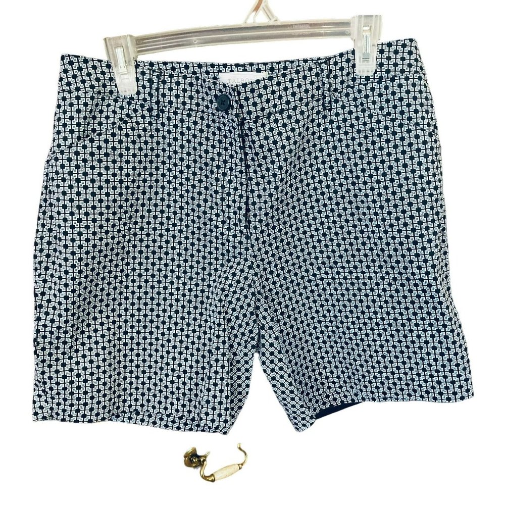 Talbots Navy and White Patterned Women’s Bermuda Shorts